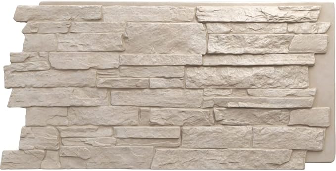 EverStone Acadia Ledge Faux Stone Panel, Sea Shell Color by EkenaMillwork