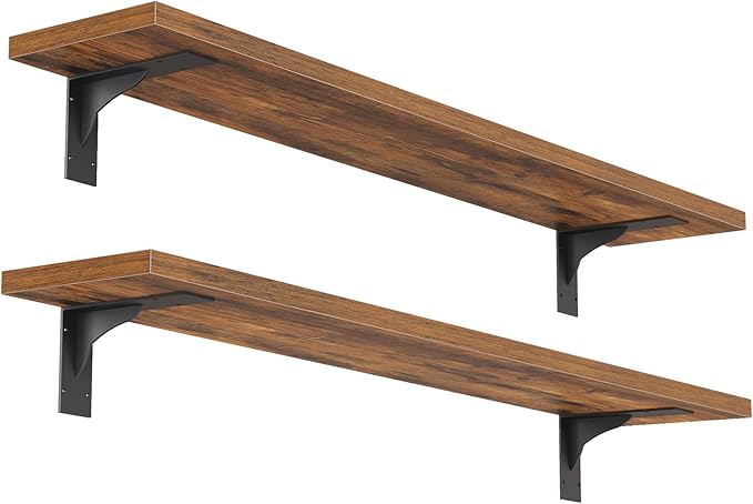 HOOBRO Floating Shelves for Wall, 31.5" Wall Mounted Shelves Set of 2, Hanging by HOOBRO