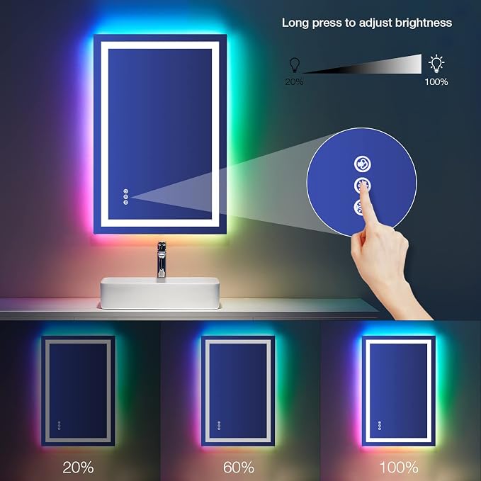 LOAAO 28"X36" LED Bathroom Mirror - Image 4