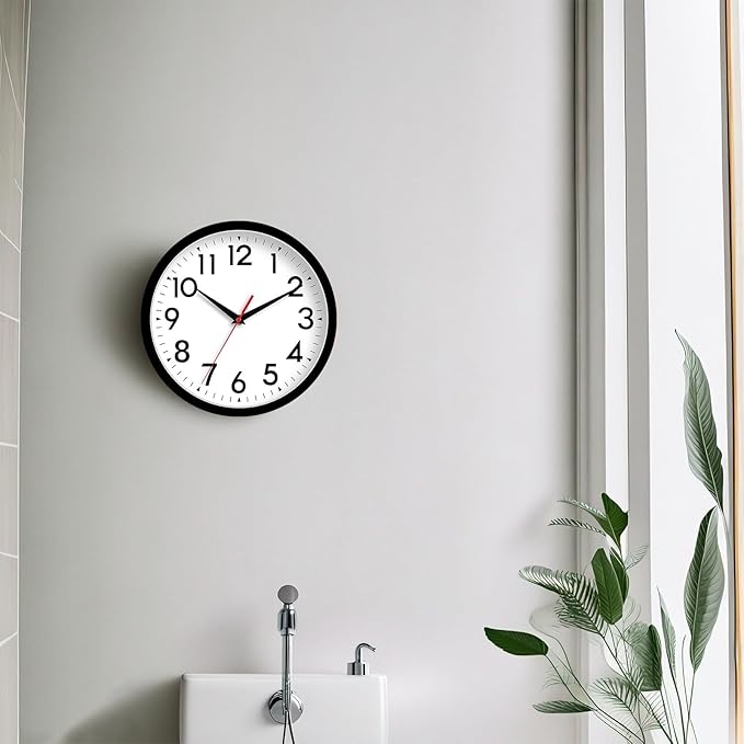 DAXSMY Wall Clock Analog 10 Inch Silent Non Ticking Battery Operated Modern - Image 6