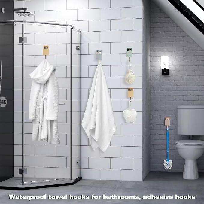 4pcs Cute Self Adhesive Towel Hooks - Image 5