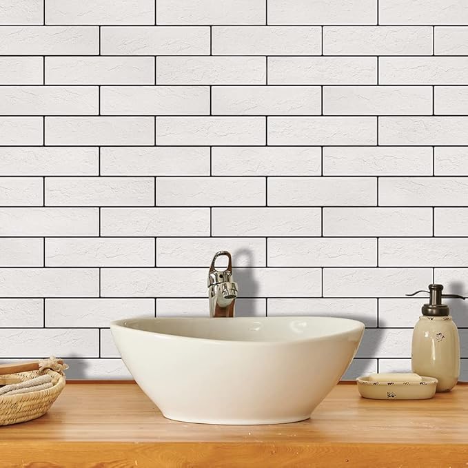 100 Old Town White Faux Brick Wall Tiles, 3D Thin Brick Veneers - Image 2