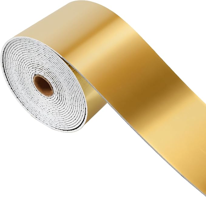 Self-Adhesive Wall Trim with Mirror Finish, 3.93" x 196.8" Peel and Stick by PGVALXOR