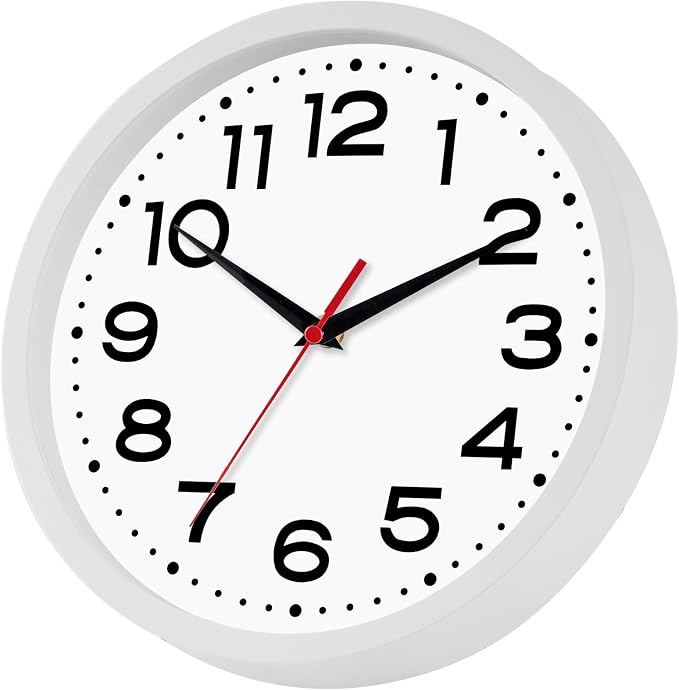 Wall Clock Silent Non-Ticking Modern Clock Battery Operated 8 Inch Small - Image 3