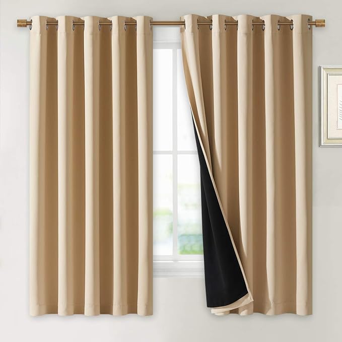 NICETOWN Bedroom Full Blackout Curtain Panels, Super Thick Insulated Window by NICETOWN