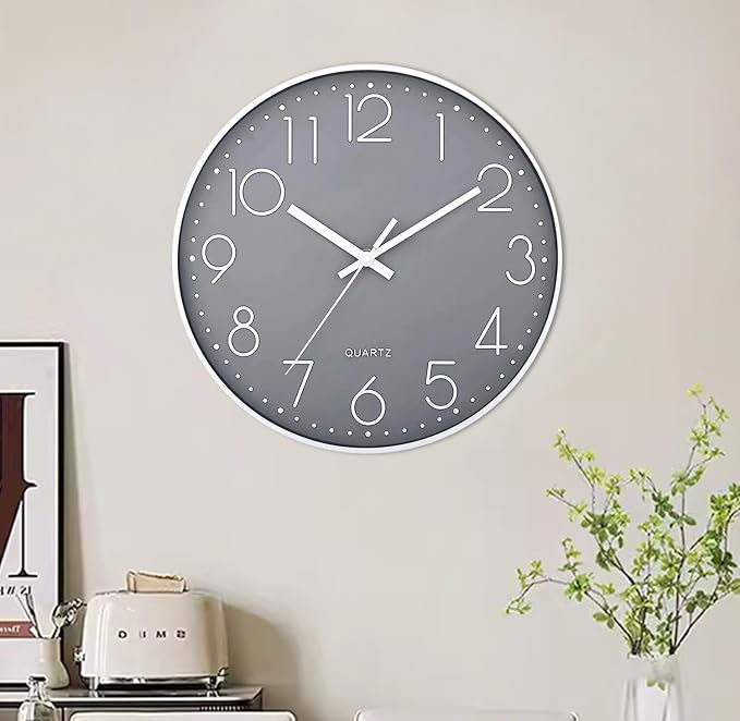 SIN&MI Wall Clock Silent & Non Ticking Modern Quartz Battery Operated Digital - Image 7