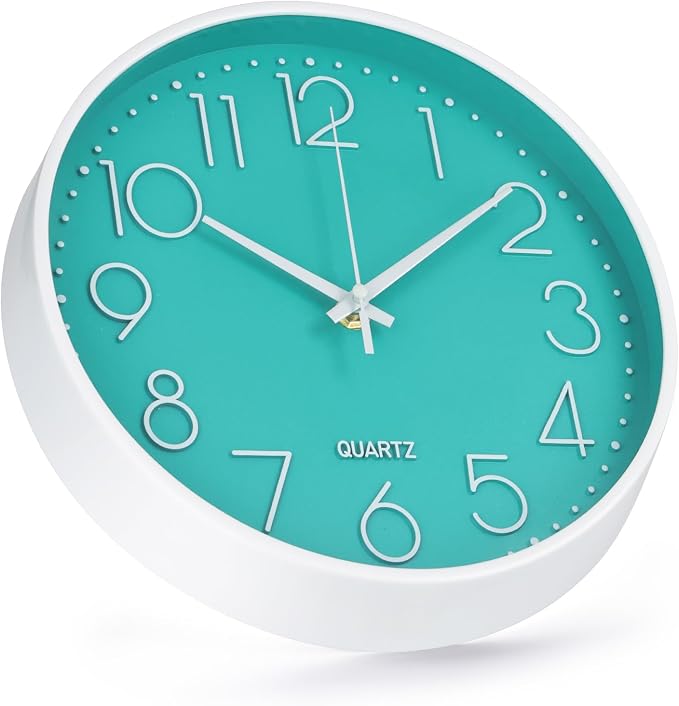 Wall Clock 10 Inch Non-Ticking Silent Modern Simple Style Round Decor Clock - Image 2