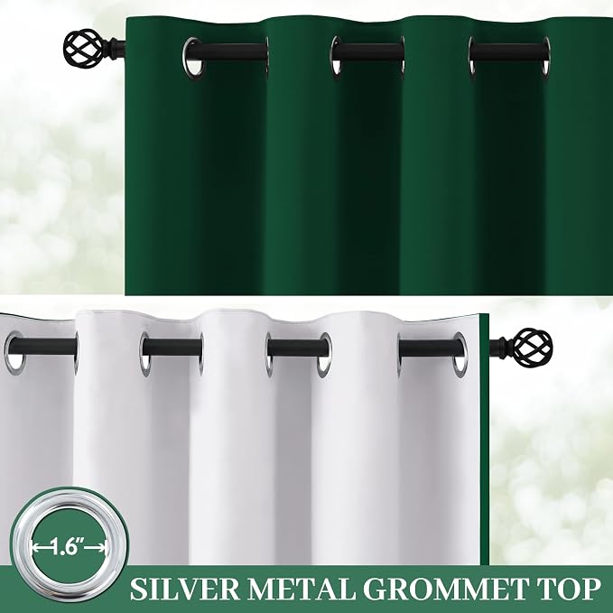 Yakamok 100% Blackout Curtain Panels 63 inches Cold and Light Blocking Drapes - Image 2