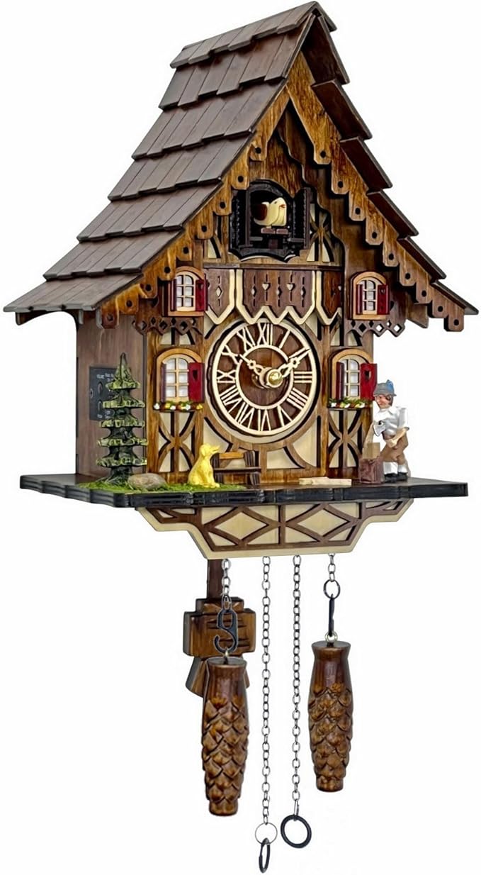 Cuckoo Clock for Wall Art: 12 Melodies, Volume Control, Night Mode, Germany by HUGEHAPPINESS