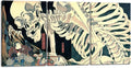 Wieco Art 3 Piece Witch and Skeleton Ukiyo-E by Utagawa Takiyasha Historic by WiecoArt