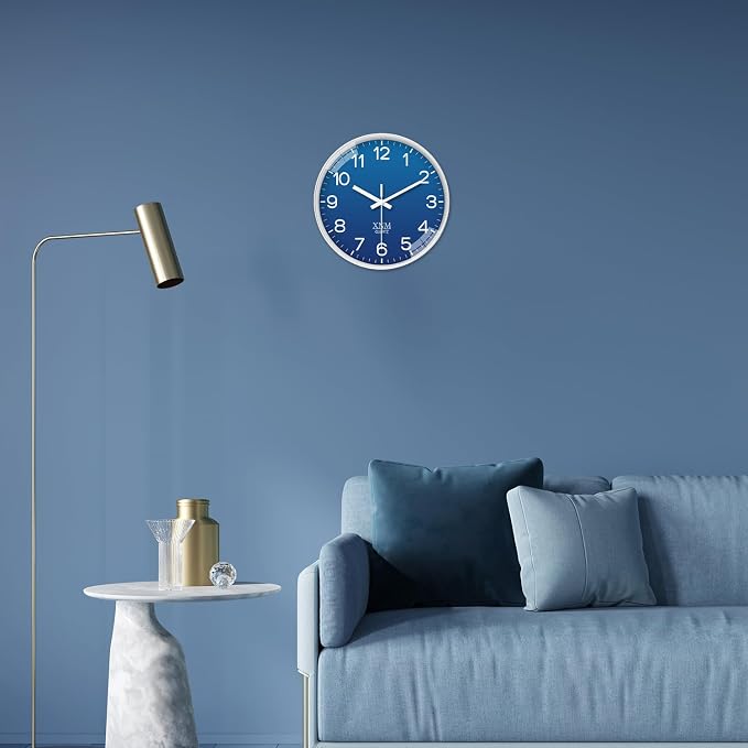 XNM 10 Inch Modern Navy Blue Clock - Image 5