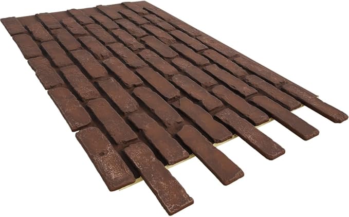 EverStone Aged Brick Faux Brick Panel, 46 7/8"W x 27"H x 1 1/4"D, Pizzeria Color - Image 6