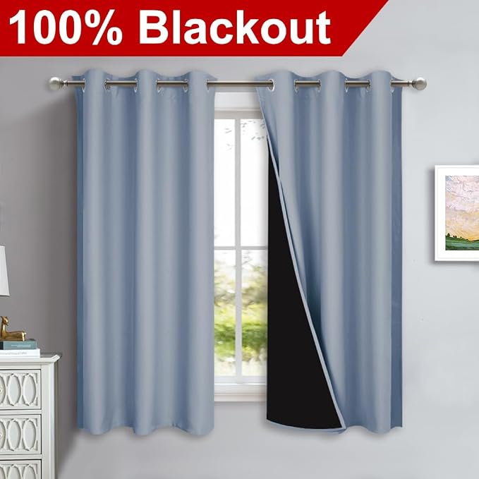 NICETOWN 100% Blackout Short Curtains - Image 2