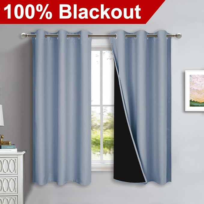 NICETOWN 100% Blackout Short Curtains - Image 2