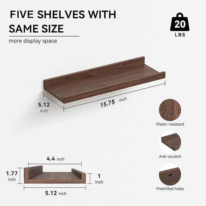 RICHER HOUSE 5 Set Floating Shelves - Image 3