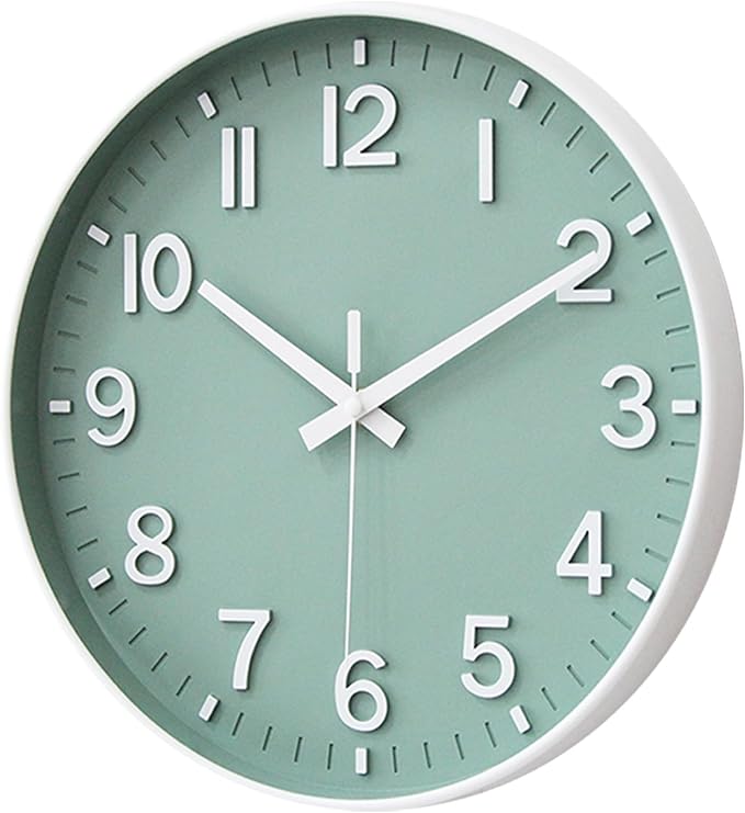 HZDHCLH Wall Clocks Battery Operated, Wall Clock Green, 10 inch Wall Clock - Image 2