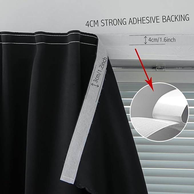 Portable Light Blocking Curtains Self-Stick Design, Removable Adhesive Window - Image 6