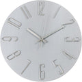 Wall Clock 12 Inch Silent Non-Ticking Imitation Wood Indoor Clock Round Gray by BAKBRAND