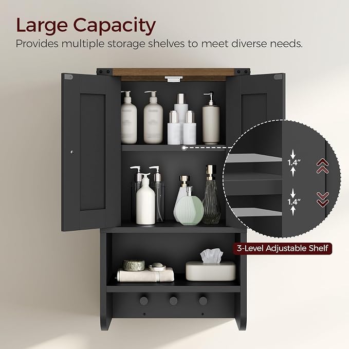 MAHANCRIS Bathroom Wall Cabinet, Farmhouse Medicine Cabinet - Image 4