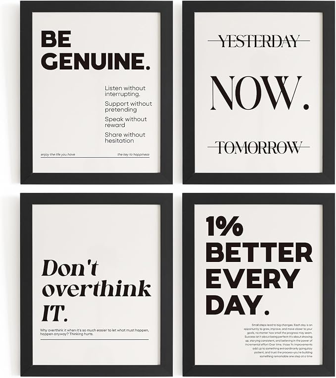 DSHFG Motivational Pictures Office Wall Decor Prints Set of 4, Inspirational by Unknown