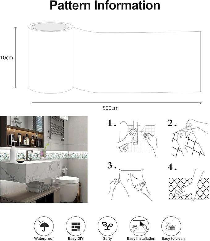 Wallpaper Border 3.9"X196.8" Peel and Stick Wall Border Wallpaper Border - Image 6