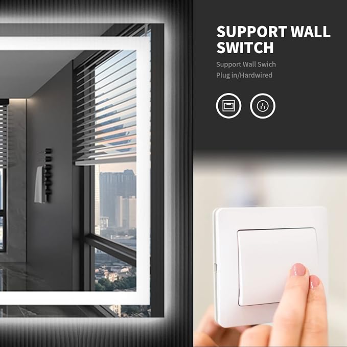 LOAAO 72X32 LED Bathroom Mirror - Image 8
