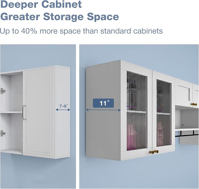 70.8"L Wall Mounted Laundry Room Cabinet Set - Image 7