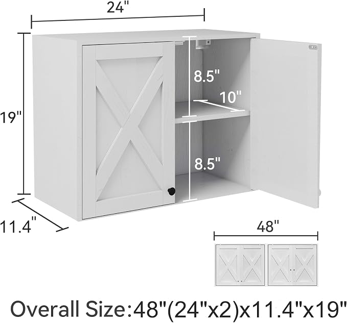 YOURLITE Laundry Cabinet, Medicine Cabinet, Bathroom Kitchen Storage Wall - Image 2