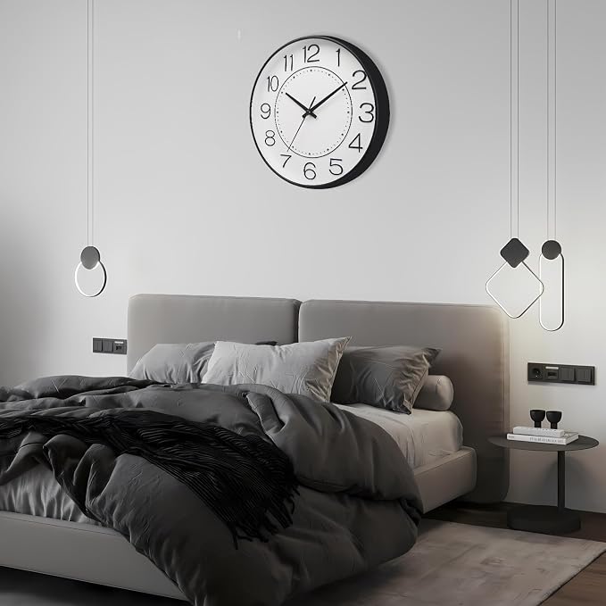 HZDHCLH Modern Wall Clocks Battery Operated, 10 inch White Clock - Image 7