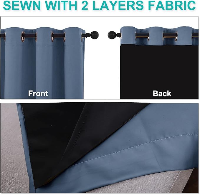 NICETOWN Full Shade Curtain Panels 78 inches Long, Pair of Energy Smart & Noise - Image 5