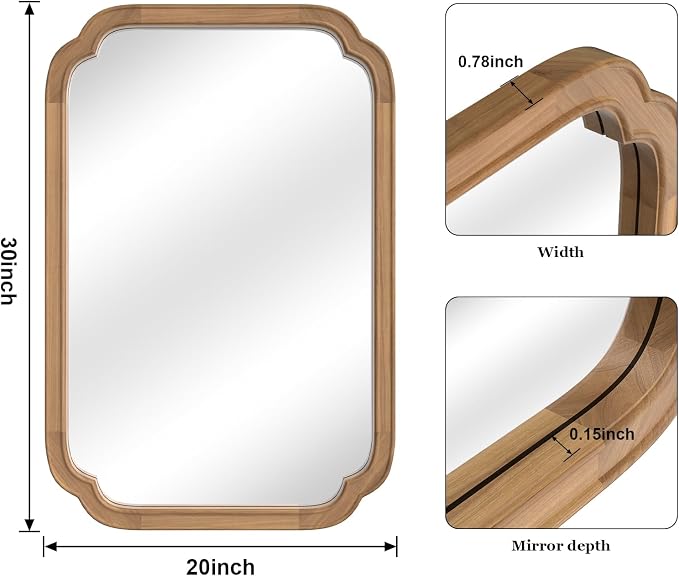 WallBeyond 20" x 30" Rounded Corner Arch Wall Mirror - Image 6