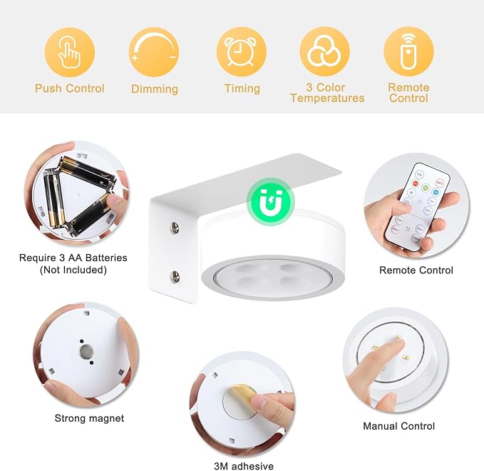 2-Pack Picture Light Battery Operated, LED Painting Lights - Image 2