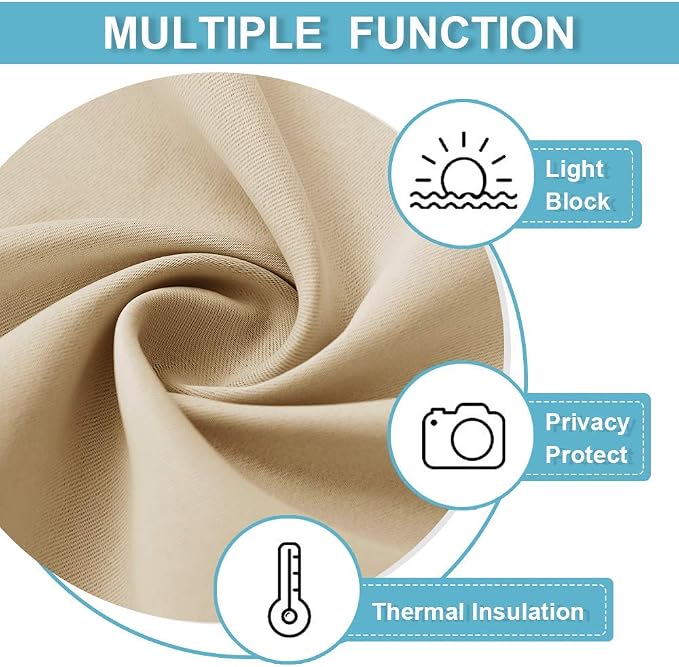 RYB HOME Blackout Curtains Soundproof Energy Saving Insulating Privacy Room - Image 7