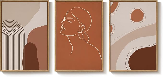 Framed Mid Century Modern Boho Wall Art - Image 6
