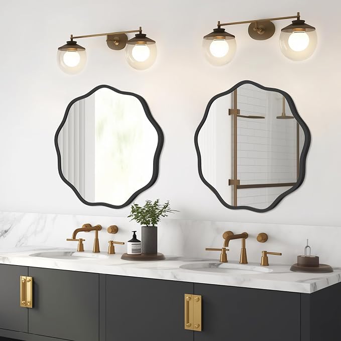 WallBeyond Round Wavy Mirror for Wall Decorative 20 inch, Modern Round Mirror - Image 2