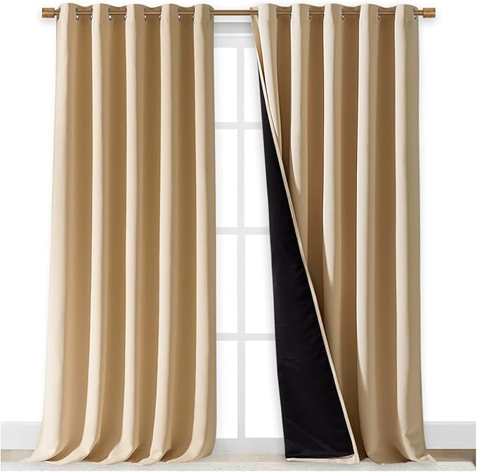 NICETOWN Thermal Insulated 100% Blackout Curtains, Cold Noise Reducing - Image 2
