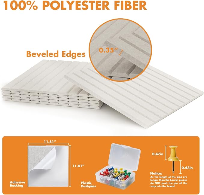 Cork Board Tiles for Wall with Push Pins, Removable 36" x 24" Slat Bulletin - Image 4