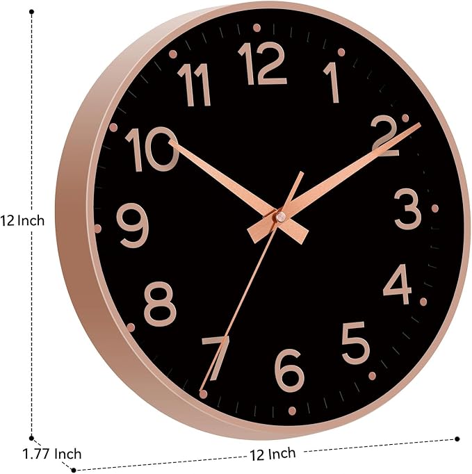 Roymnie Wall Clock 12 Inch Silent Wall Clocks Battery Operated-Modern Non - Image 3