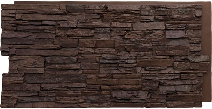EverStone Canyon Ridge Faux Stone Panel, 45 3/4"W x 24 1/2"H x 1 1/4"D by EkenaMillwork