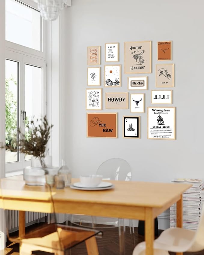 KBKBART Retro Western Wall Art Set – 15 Vintage Cowboy & Desert Prints - Image 5