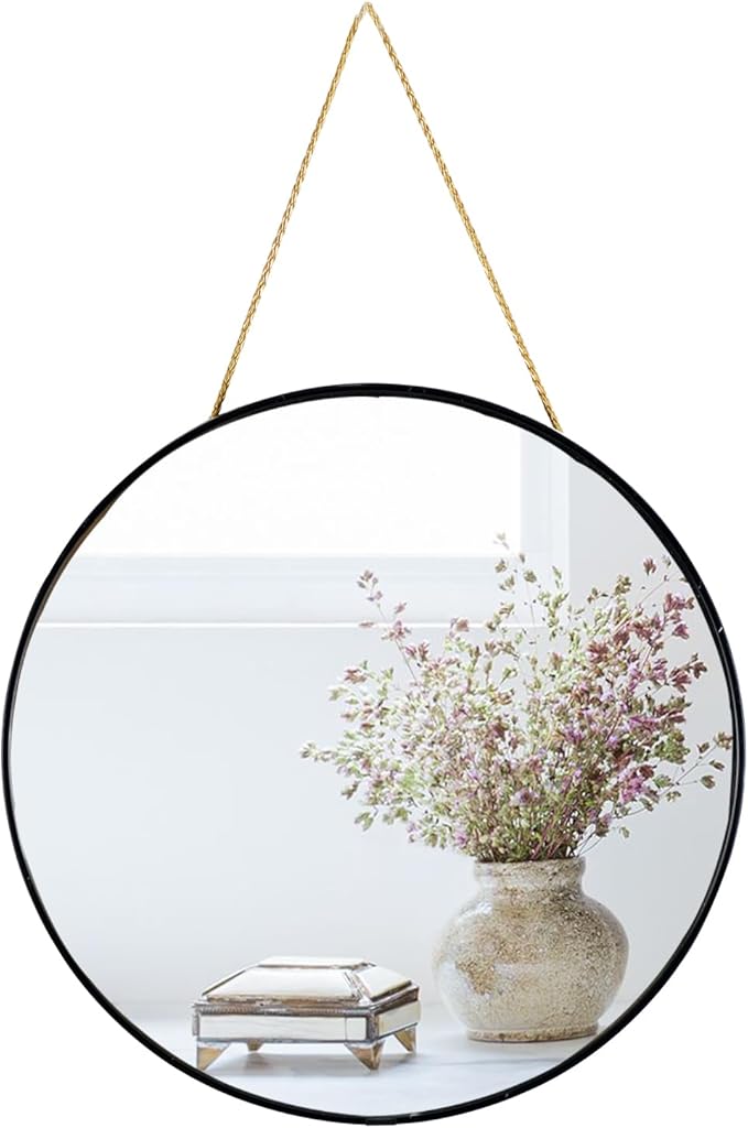 YCHMIR Small Round Wall Mirror, Bathroom Mirror by YCHMIR