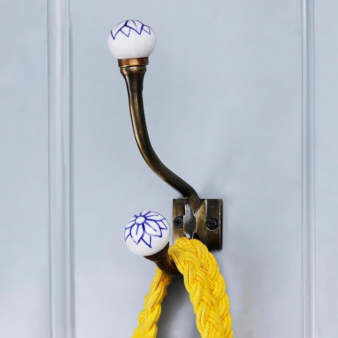Indian Shelf Pack of 12 Heavy Duty Decorative Double Hooks - Image 3