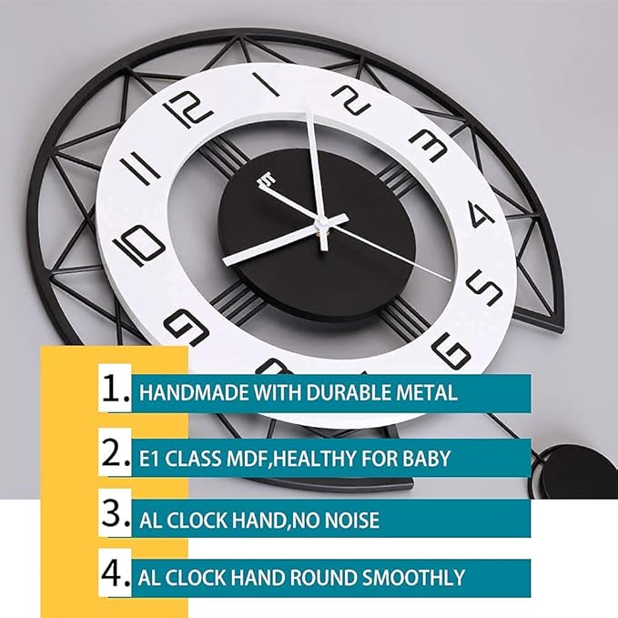 Large Wall Clock for Living Room Decor Modern Silent Pendulum Wall Clock for - Image 5
