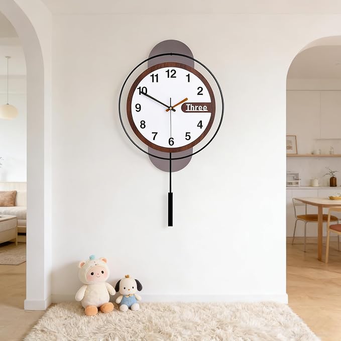 Dankeit Modern Wall Clock with Oak Wood Dial and Silent Movement, 12.6x22.8 - Image 8