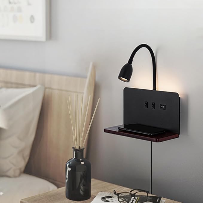 Bedside Wall Sconces with Wireless Charging Station & USB Charging, 3 - Image 6