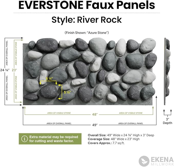 EverStone River Rock Faux Rock Panel, Azure Stone Color - Image 2