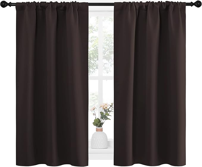 NICETOWN Kitchen Curtains, Short Blackout Curtains & Drapes, Energy Smart Noise - Image 2
