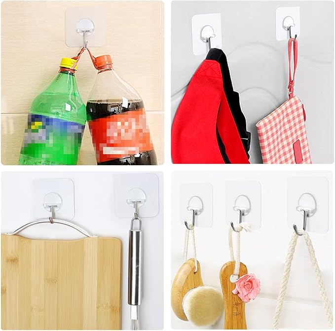 FOTYRIG Adhesive Hooks Heavy Duty, 15lb 180 Degree Rotating Wall Sticky Hooks - Image 6