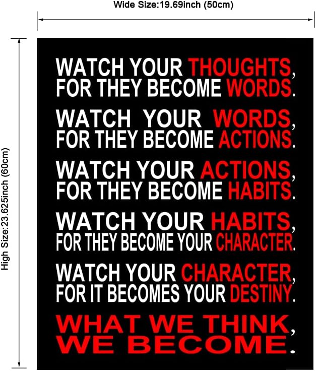 Pyradecor Large Canvas Prints Wall Art Watch Your Thoughts Motivational - Image 4