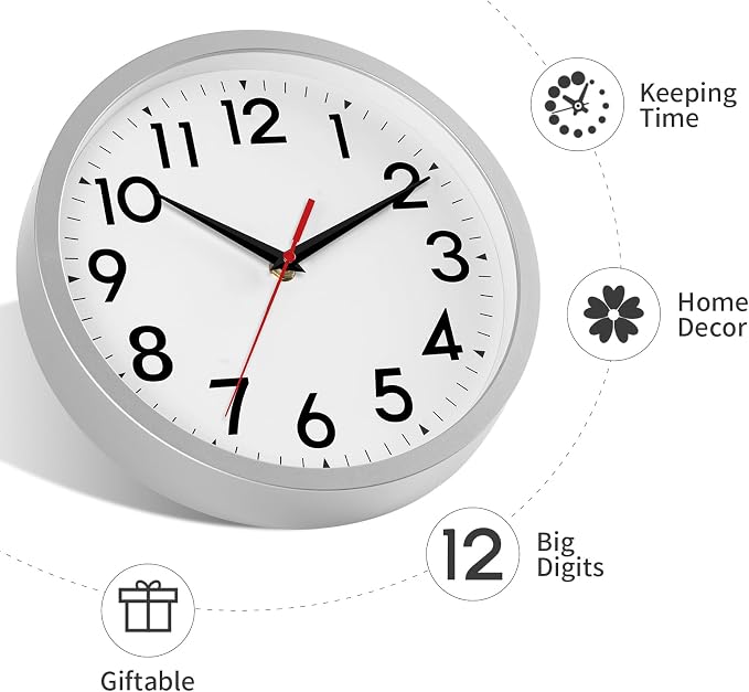 DAXSMY 14 Inch Wall Clock Large Battery Operated Big Silent Non Ticking Analog - Image 8